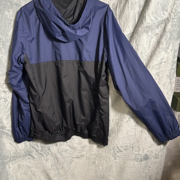 Adidas Men's Blue and Black Jacket medium windbreaker coat with hood two tone - Picture 4 of 9